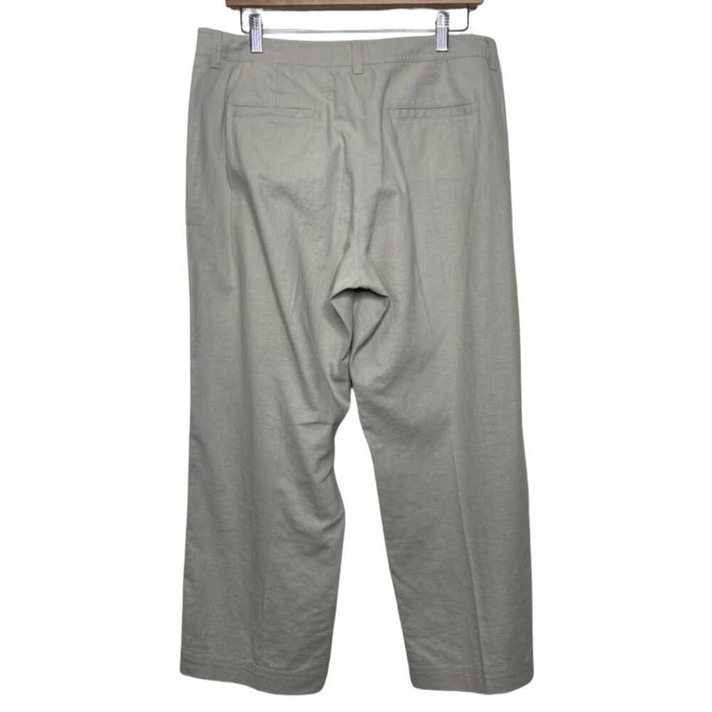 JONES NEW YORK | Linen Blend Lightweight Wide Leg Tan Pants | Size 12 - Picture 5 of 11